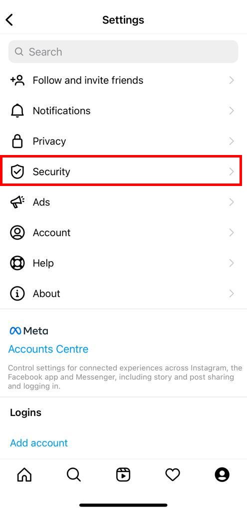 Security - Instagram iPhone app