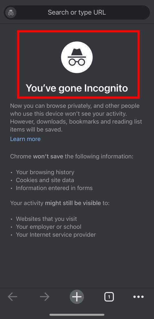 you are gone incognito on Iphone chrome