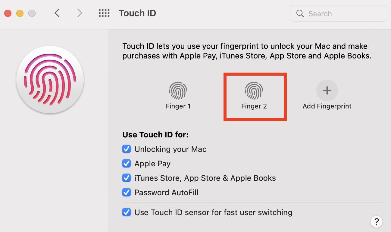 Delete Fingerprint on Mac