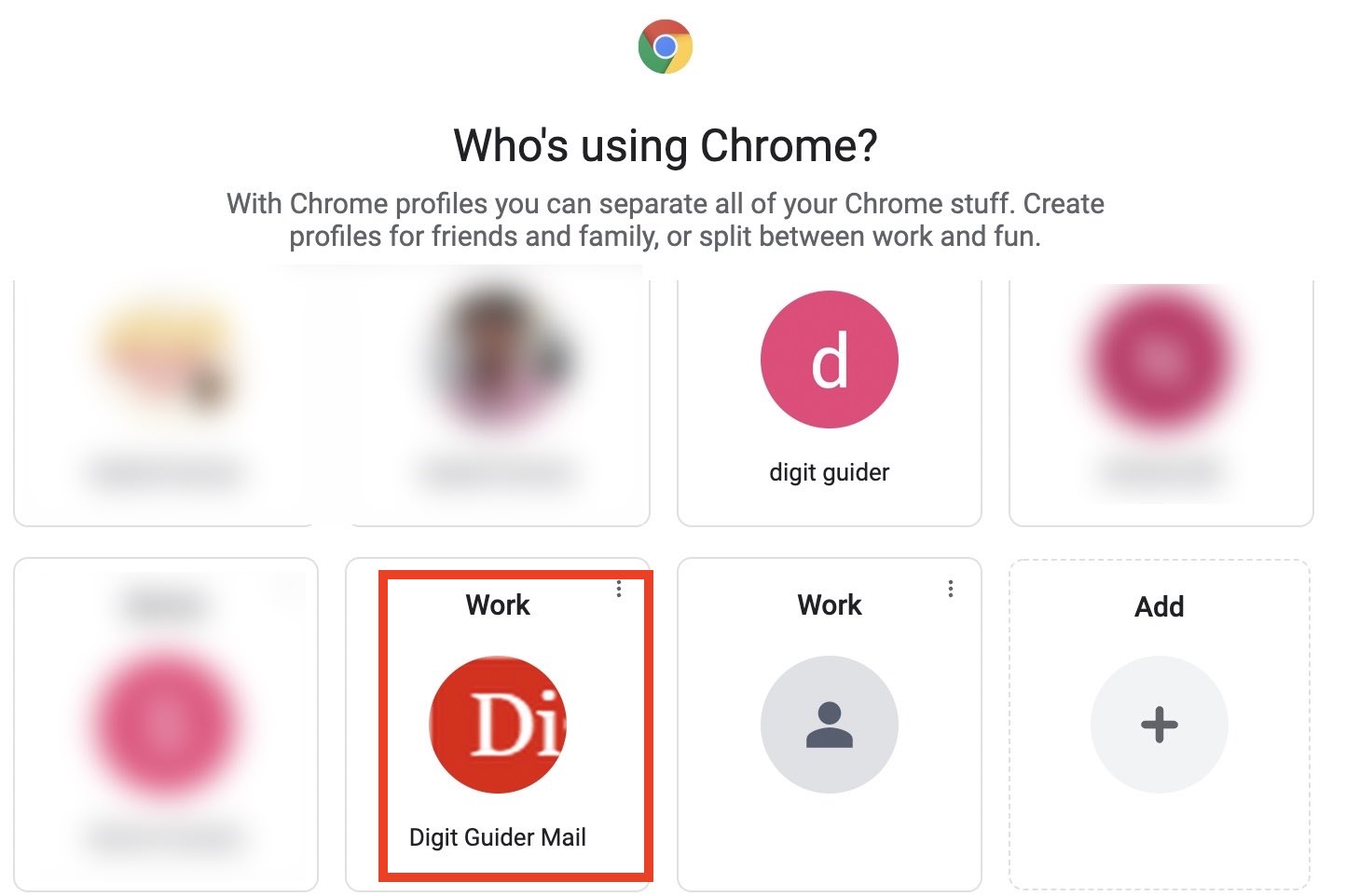 Google chrome profiles