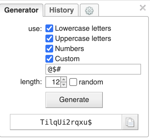 Generate a strong password automatically