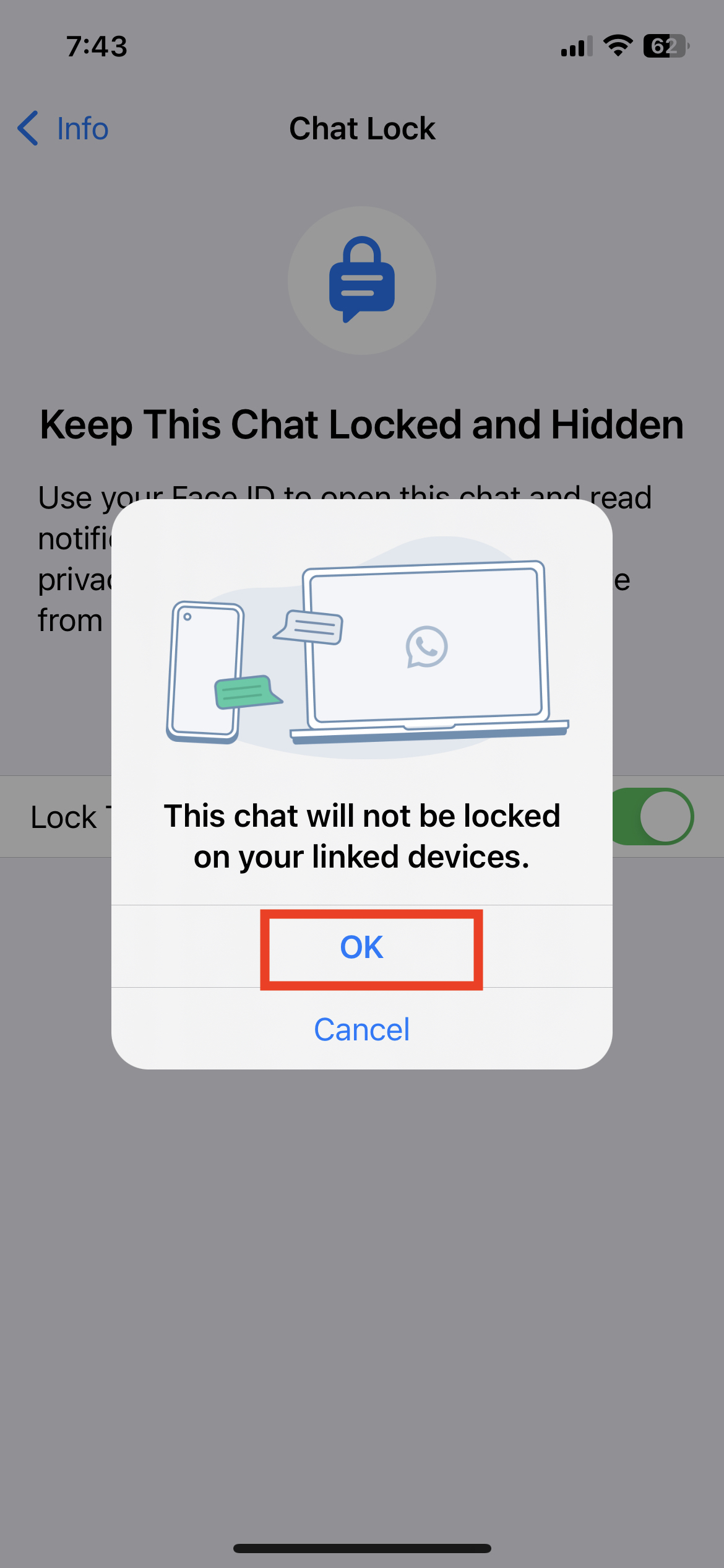Ok to use chat lock feature in whatsapp