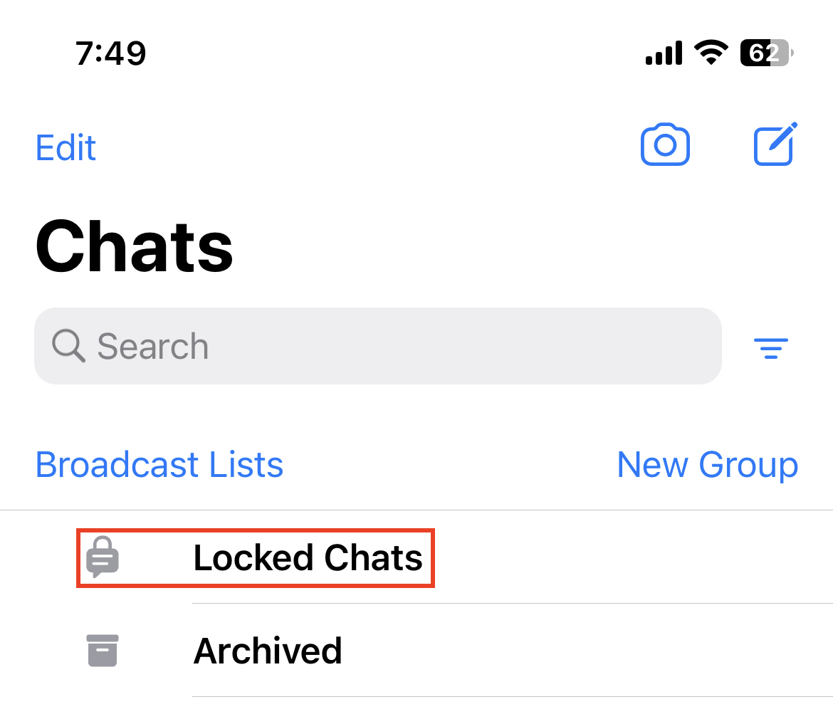 Whatsapp lock chats